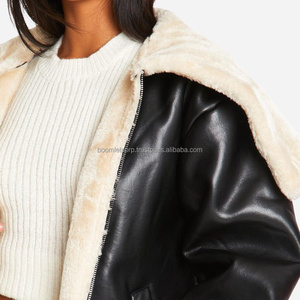 Booletcorp เสื้อแจ็คเก็ตหนังของผู้หญิงแบบแห้งเร็วสำหรับคอลเลกชันฤดูหนาวโลโก้ออกแบบได้ตามต้องการ - Product Image 5