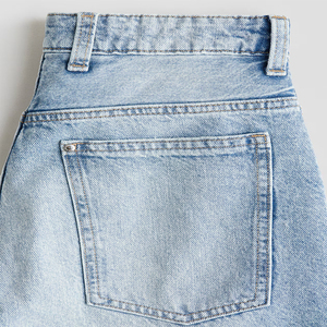 Jean en denim délavé à la pierre taille haute et coupe large pour homme, grande taille, coupe décontractée, en coton - Product Image 4