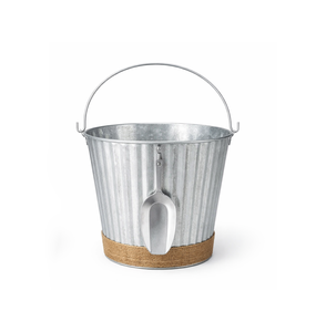 Cubo de Hielo de Metal Galvanizado con Cuchara, para Interiores y Exteriores, Regalos para Fiestas - Product Image 2