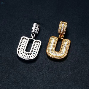 Custom Moissanite Letter <b>Pendant</b> 925 <b>Silver</b> Rhodium Plated Hip Hop Style Iced Out Everyday Wear Jewelry Custom <b>Initial</b> <b>Pendant</b> - Product Image 2