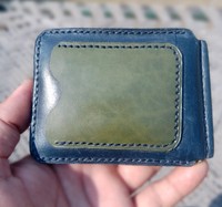 annwar enterprises Dompet Klip Uang Vintage Buatan Tangan Tempat Kartu Kredit Tipis Minimalis Kulit Asli Unisex Dompet Penggunaan Sehari-hari