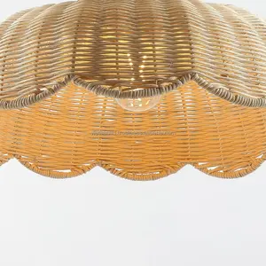 Großhändler handgefertigte Rattan-Skelch runde Lampe Moderne hängende Lampe für Wohnzimmerdekoration Made in Vinacraft Vietnam