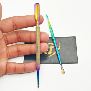 Pousse-cuticules double face en acier inoxydable multicolore durable, outil de manucure et pédicure, logo personnalisé pour les soins des ongles, OEM - Product Image 4