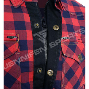 Motorcycle Riding Flannel Leather <b>Shirt</b> Engineered 100% Cotton Flannel Lightweight Comfort Plus Size Winter All Season Use - Product Image 5