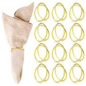 Ensemble d'anneaux de serviette en laiton massif de designer, porte-serviettes de table de luxe pour table à manger moderne, décoration de mariage et de maison, décoration de table - Product Image 3