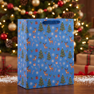 Eco-friendly Coated <b>Paper</b> Christmas Theme Custom Brand Logo OEM Gift Bag Packaging Customized <b>Pattern</b> Shape <b>Paper</b> Art Viet EB001 - Product Image 1