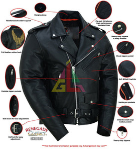 Premium Genuine <b>Leather</b> <b>Winter</b> Casual <b>Jackets</b> for Men Stand Collar Zipper Comfortable Durable Personalized Logo - Product Image 3