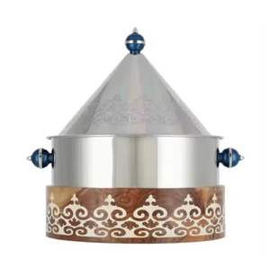 Chauffe-plat de luxe en acier inoxydable pour cuisine arabe avec couvercle en forme de croissant de lune, plat de service islamique pour buffet, pot chaud pour la restauration du Ramadan - Product Image 5