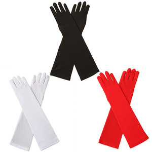 Gants longs noirs extensibles en plumes de poulet de 53 cm pour fêtes, vacances, accessoires de performance et costumes - Product Image 2