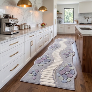 Tapis tufté personnalisé, motif dessin animé découpé, antidérapant, résistant aux taches, en acrylique, pour la maison et la cuisine - Product Image 3
