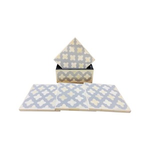 <b>Round</b> Handmade Bone Inlay Coasters Premium Beverage <b>Mats</b> for Hotels and Restaurants - Product Image 1