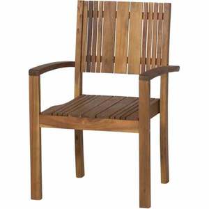 Solid Teak <b>Stackable</b> Comfortable Luxury Garden <b>Chair</b> Wooden Outdoor <b>Dining</b> <b>Chair</b> with Armrest for Patio - Product Image 1