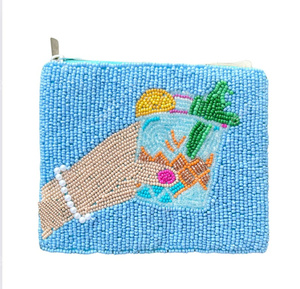 Bolsa de Cóctel con Cuentas Hecha a Mano, Bolso de Mano para Bebidas Tropicales, Mini Bolsa con Cierre, Monedero para Mujer, para Fiestas de Verano, Proveedor OEM - Product Image 1