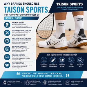 Premium 140 GSM Wool Spandex Squash Sports <b>Socks</b> Brown <b>Cream</b> Solid Cushioned Breathable Quick Dry Eco-Friendly Custom Jacquard - Product Image 5