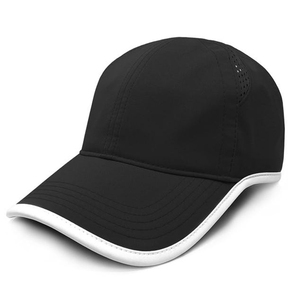 Unisex Black Baseball Cap With White Trim Mesh Panel Adjustable Sporty <b>Hat</b> For Outdoor Spring <b>Summer</b> Use - Product Image 1