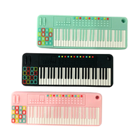 Jouet de dentition en silicone en forme de piano, flexible, cadeau pour bébés de 0 à 24 mois, couleurs noir/menthe/rose, logo personnalisable