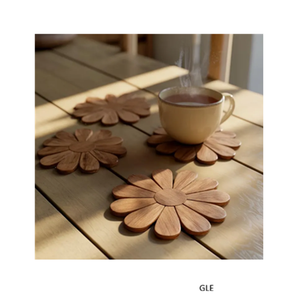 Timeless Durable Square Wooden Coaster Collection Contemporary Design Offering Practical Function Natural Visual Appeal for Home - Product Image 4
