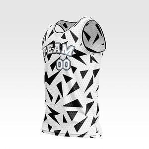 Maillot de basket-ball unisexe personnalisé en polyester respirant et antibactérien avec sublimation par transfert thermique, nom et numéro personnalisés - Product Image 1