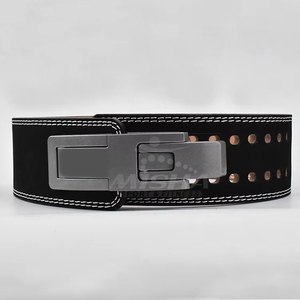 Ceinture de musculation en cuir noir de qualité supérieure avec boucle à levier réglable pour la musculation et le soutien lombaire - Product Image 2