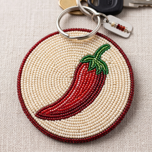 Porte-clés perlé coloré en perles de rocaille, fait main, breloque mode, accessoire de sac coloré - Product Image 5