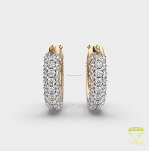 Pendientes de aro de moissanita premium con baño de oro, joyería de lujo para mujer - Product Image 6