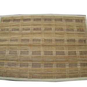 Handmade Natural Handwoven Check Pattern <b>Table</b> <b>Mat</b> with Beige Border - Product Image 1
