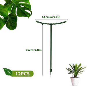 Support de plante en métal vert, 12 pièces, largeur supérieure de 5,7 pouces, hauteur de 9,8 pouces - Product Image 4