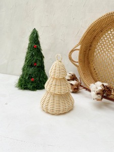 Decoración navideña de ratán para mesa auxiliar, adorno navideño hecho a mano para mesa, decoración para estante, sala de estar y estilo navideño - Product Image 2
