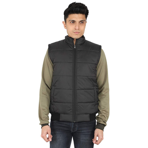 Men’s Black <b>Lightweight</b> Quilted Vest Stand Neck Full Zipper Sleeveless Insulated <b>Gilet</b> for Outdoor Casual Winter Wear Wholesale - Product Image 4
