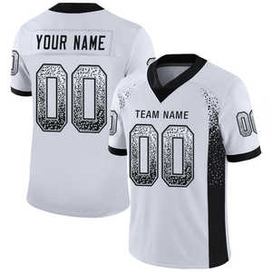 Camisetas de fútbol de moda Drift de color blanco para hombre, camisetas de rugby con nombre personalizado, nombre del equipo y número, cuello en V, camisetas informales de gran tamaño - Product Image 1