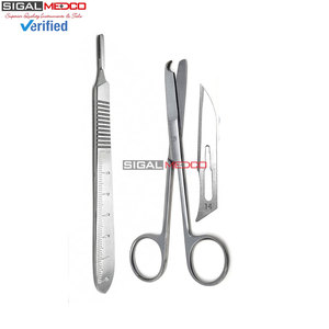 Surgical <b>Suture</b> Stitch Scissors 4.5 Inch Stainless Steel Scalpel Handle No 3 10 Surgical Blades Minor Surgery Instrument Manual - Product Image 2