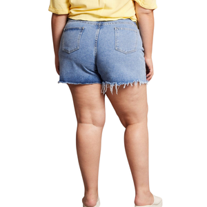 กางเกงยีนส์ขาสั้นผู้หญิงไซส์ใหญ่ ผ้าคุณภาพดี ขายส่ง ปรับแต่งได้ มีตัวอย่างฟรี - Product Image 4