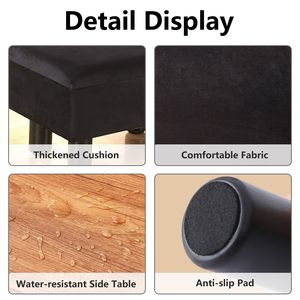 Poggiapiedi Moderno in Lino con Contenitore, Gambe in Legno Massello, Sgabello Decorativo per Ingresso e Palestra, Sgabello per Divano e Soggiorno - Product Image 5