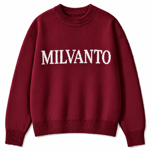 Burgundy Hot Selling Custom Logo Men’s Knit Sweater | Premium Crew Neck <b>Long</b> Sleeve Pullover <b>Jumper</b> | Knitted Branding Sweater - Product Image 1