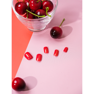 Diseño de punta de uñas rojo rosa sólido 16 piezas Prensa profesional Extensión brillante de larga duración K Producto de uñas artificiales de belleza - Product Image 1