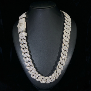 Pendentif Lettre Personnalisé Plaqué Or avec Diamants, Chaîne Cubaine en Argent Sterling 925, Coupe Baguette, Unisexe, 112g, Bijoux Hip Hop OEM ODM - Product Image 2