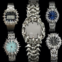 Montre Quartz Gothique en Albâtre Design Sur Mesure pour Hommes, Mouvement MIYOTA Japonais Griffe Unique, Cadran en Acier Inoxydable Clouté, Montres Goth