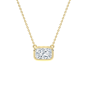 Elegante collar solitario con diamante de laboratorio de corte cojín y engaste de bisel en oro para novias modernas y joyería fina de uso diario. - Product Image 3