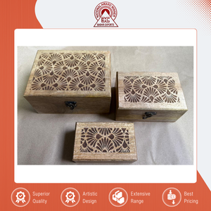 Caja de Madera de Mango Grabada de Color Marrón, Forma Rectangular, Diseño de Lujo, Venta al Por Mayor de Calidad Premium para Uso Doméstico - Product Image 2