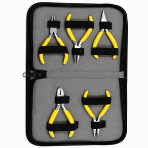 Jewelry <b>Pliers</b> <b>Set</b> 5-Piece Stainless Steel Tools With Yellow Handles For DIY Jewelry Making - Product Image 1