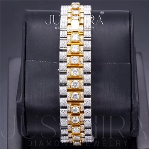 Unique Design Custom Logo Moissanite Diamond Watch High End Luxury <b>Wristwatch</b> with Stone Setting for Unisex Available For Sale - Product Image 3
