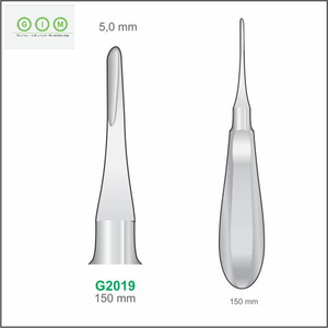 เครื่องมือถอนรากฟันปลายตรง ขนาด 3.0 มม. ทำจากสแตนเลส 420 ด้ามจับแบบกลวง ยาว 140 มม. สามารถนึ่งฆ่าเชื้อและนำกลับมาใช้ใหม่ได้ - Product Image 5