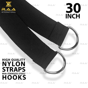 Sangle de traction en nylon et acier inoxydable de 30 pouces avec poignée à crochet et poignée en PVC bleu pour l'assistance au naissance des bovins, des chèvres et des moutons - Product Image 2