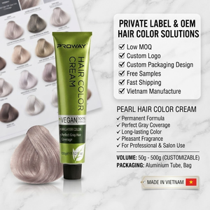 Crème colorante pour cheveux à la perle, marque privée, sans ammoniaque, parfum agréable, couvrance des cheveux gris - Product Image 1