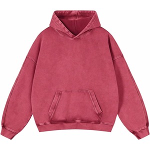 Sweat à capuche pour homme, coupe classique, manches longues, 100% coton, lavage acide, doublure polaire solide de haute qualité, impression personnalisée. - Product Image 5