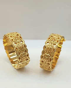 ชุดเครื่องประดับทอง 24K ชุบทองเหลืองลายดอกไม้สไตล์วินเทจสำหรับผู้หญิง เหมาะสำหรับงานหมั้น งานครบรอบ และงานปาร์ตี้ - ของขวัญ - Product Image 2