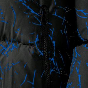 Vente en gros Blouson rembourré vintage imperméable unisexe noir écologique personnalisé Streetwear hiver Bomber hip hop sur pied avec fermeture éclair en soie - Product Image 3