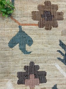 Alfombra de Yute Natural, Hecha a Mano, con Diseño Floral Abstracto, Moderna, con Flecos, Rectangular, para Hogar, Hotel, Pasillo - Product Image 4
