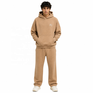 Oversized Hoodies Raglan Sleeves Heavyweight Tracksuit Acid wash box fit & Sweatshirts & pants Spray Wash Hooded <b>Streetwear</b> OEM - Product Image 1