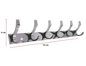 PROMIXO Contemporary 6 <b>Hook</b> Aluminium Storage Rail for Home and Office Use - Product Image 2